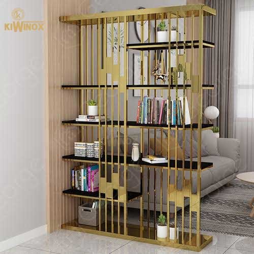 Stainless steel gold coated book rack