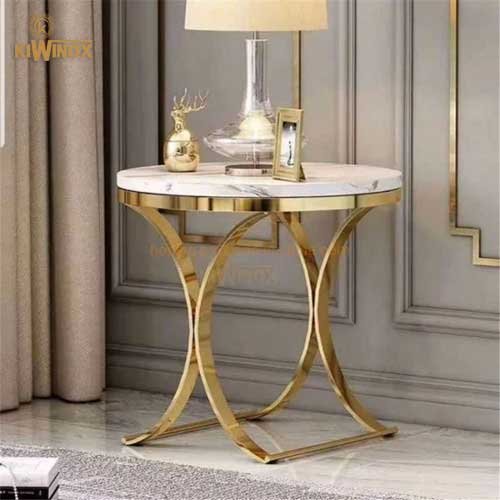 ss gold plates end table