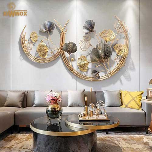 Stainless steel gold coated wall arts